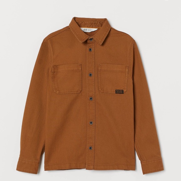‼️SALE‼️ H&M kids cotton long sleeve button utility shirt - Picture 1 of 5